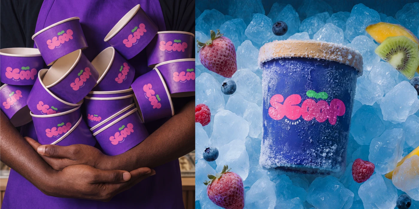 ice cream visual identity Logo Design adobe illustrator branding  Grap-1